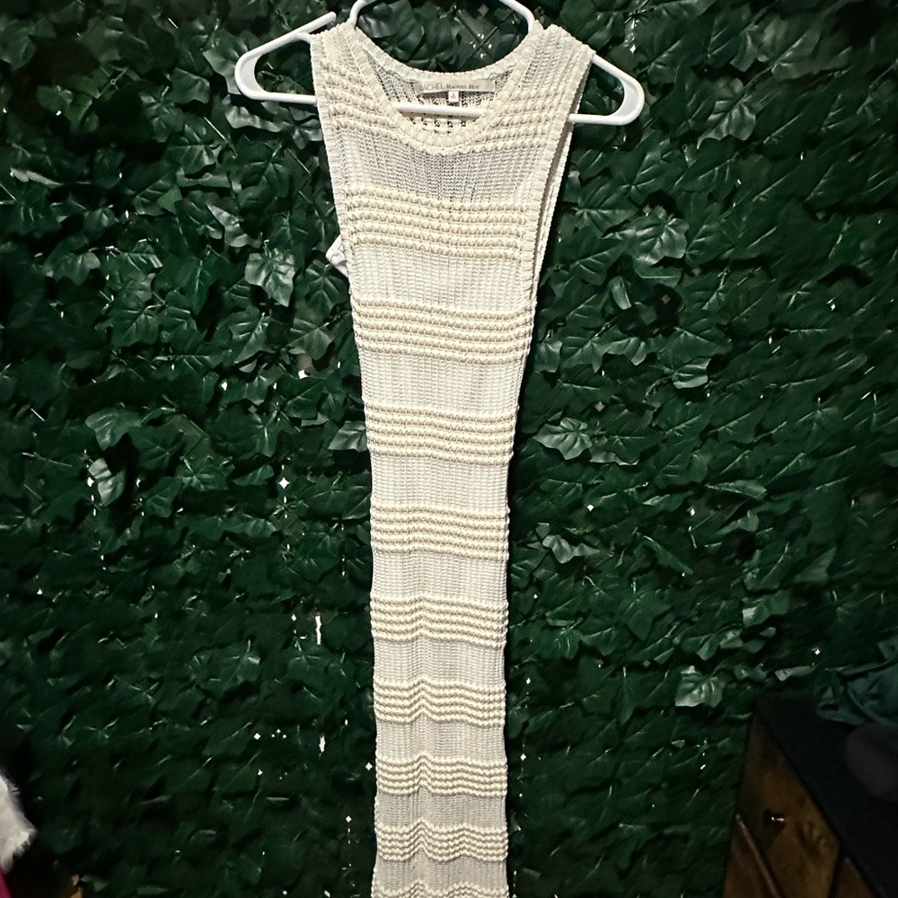 Beachy beige dress with overlay